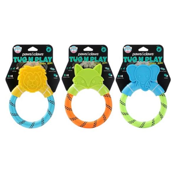 Animal Ring Tug N Play TPR Tugger - Assorted
