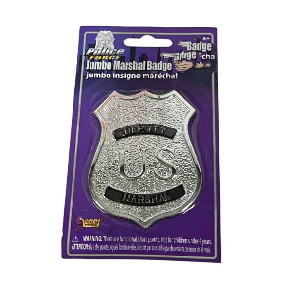 Jumbo Silver Marshal Badge