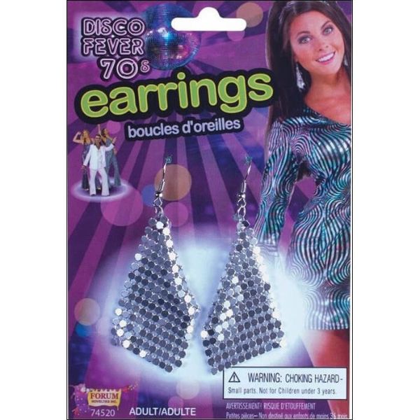 Disco Drop Silver Earrings