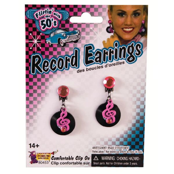 50s Record Earrings