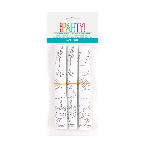 3 Pack Unicorn Colouring Set With Crayons