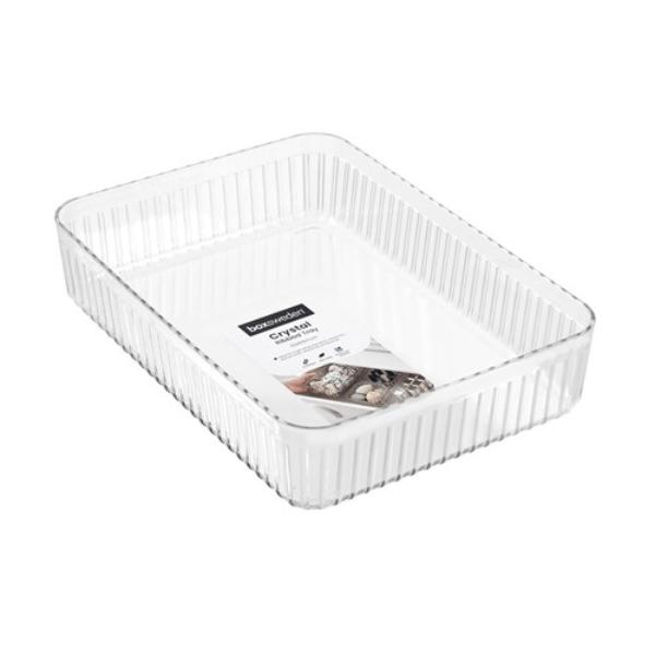 Crystal Ribbed Container - 32x23x7cm