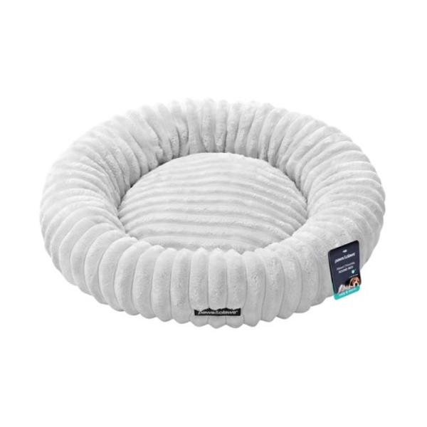 Grey Round Ribbed Chinchilla Bed - 60cm