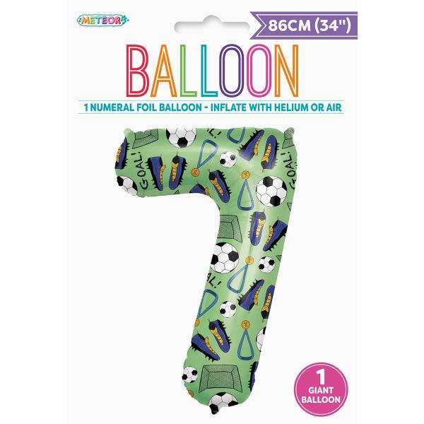 Number 7 Soccer Printed Foil Balloon - 86cm