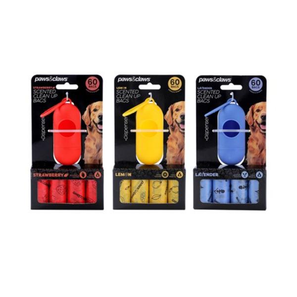 Scented Poop Bags & Dispenser Set - Assorted