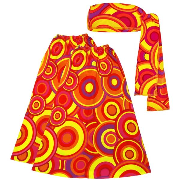 The 70s Groovy Style Orange Bubbles Headband & Leg Warmers