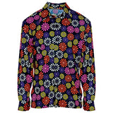 Load image into Gallery viewer, The 70s Groovy Style Blue Flowers Shirt - Large - X Large
