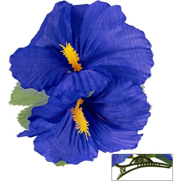 2 Pack Blue Hibiscus Flowers Hair Clip