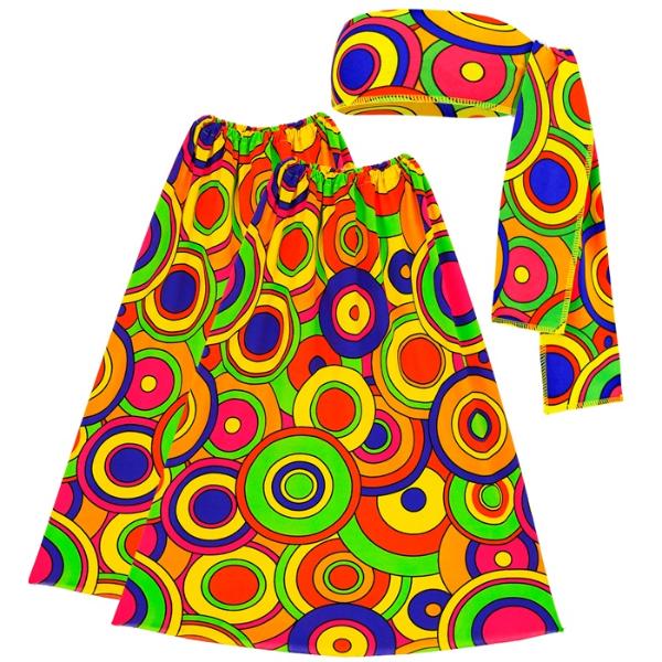 The 70s Groovy Style Yellow Circles Headband & Leg Warmers