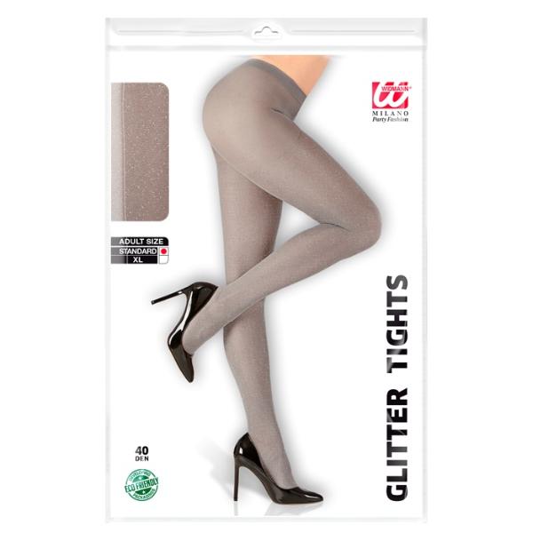 Shimering Silver 40 Denier Pantyhouse - X Large