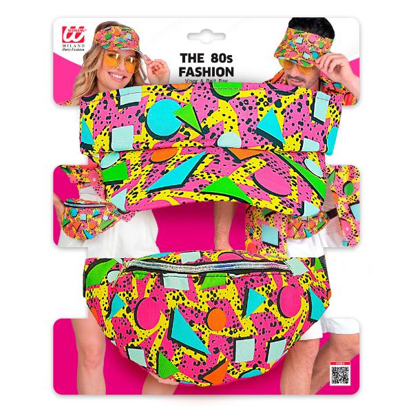 80s Funky Fashion Visor & Belt Bag