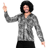 Load image into Gallery viewer, The 70s Disco Style Silver Waves Shirt - Medium - Large
