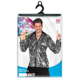 Load image into Gallery viewer, The 70s Disco Style Silver Waves Shirt - Medium - Large
