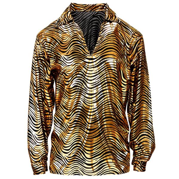 The 70s Disco Style Golden Waves Shirt - X Large