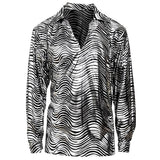 Load image into Gallery viewer, The 70s Disco Style Silver Waves Shirt - X Large
