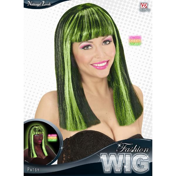 Neon Green & Black Patsy Wig