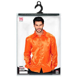 Load image into Gallery viewer, Satin Orange 70s Disco Shirt - Small
