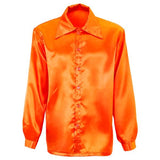 Load image into Gallery viewer, Satin Orange 70s Disco Shirt - Large
