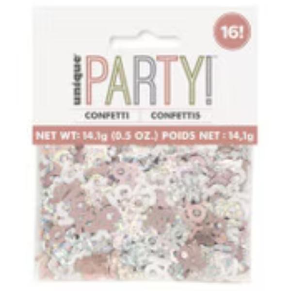 16th Bday Glitz Rose Gold Confetti