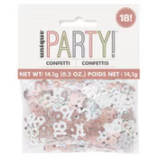 18th Bday Glitz Rose Gold Confetti