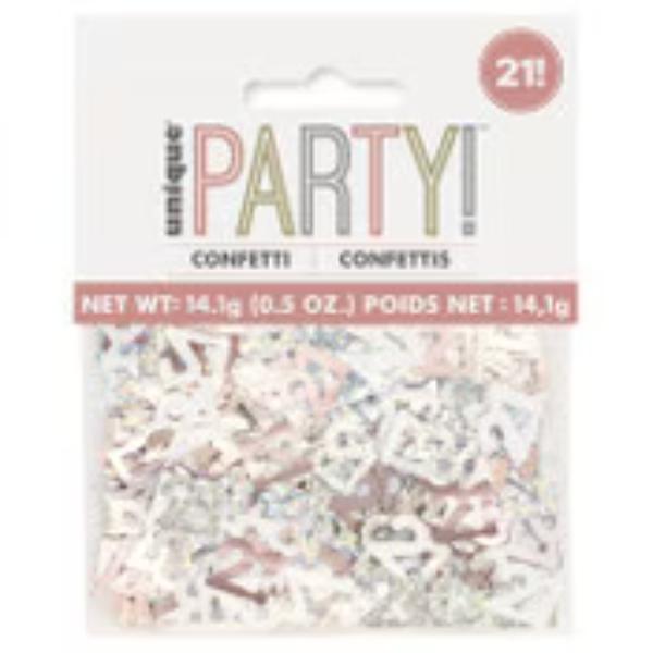 21st Bday Glitz Rose Gold Confetti