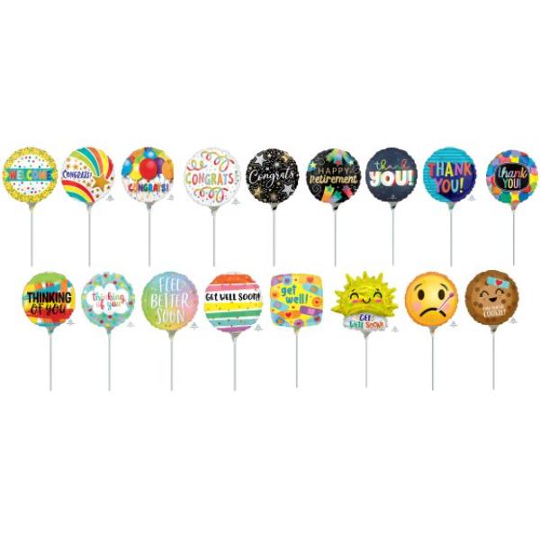 Assorted Sentiment Minishape Balloon - 22cm