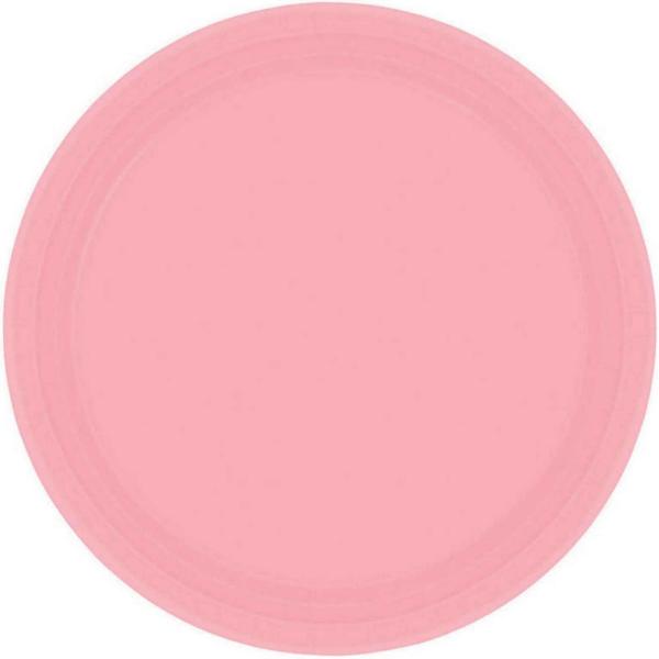 20 Pack Pink Round Paper Plates - 17cm