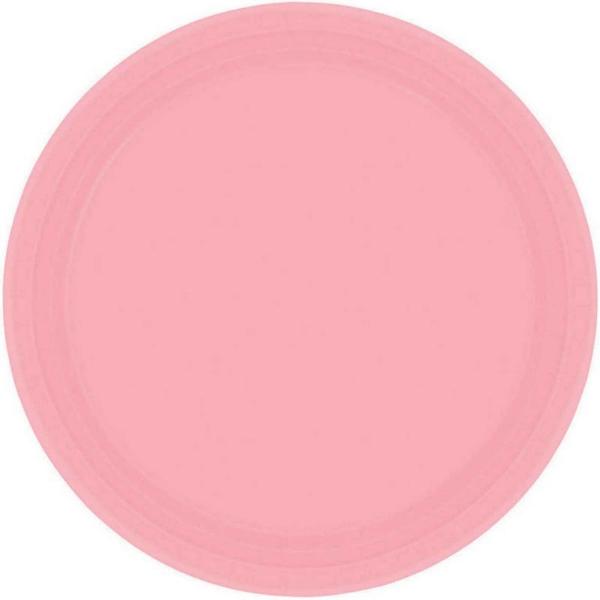 20 Pack Pink Round Paper Plates - 23cm