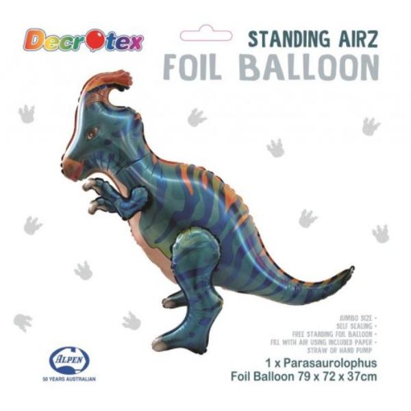 Standing Airz Parasaurolophus Shape Foil Balloon - 79cm x 72cm x 37cm