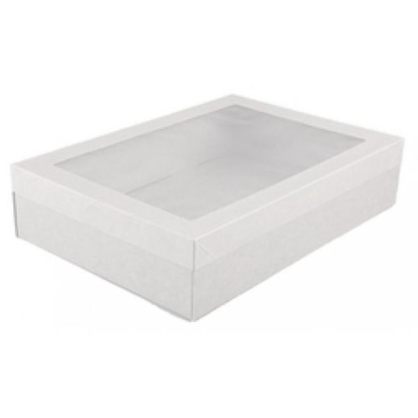 2 Pack Medium White Grazing Box With Lid - 36cm x 25.2cm x 8cm