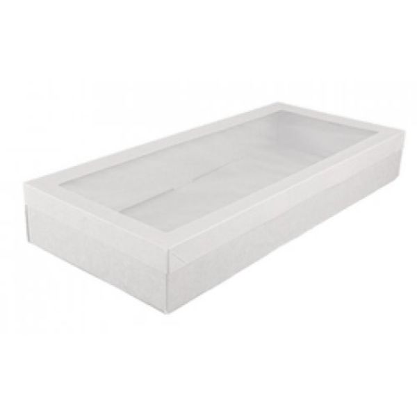 2 Pack Large White Grazing Box With Lid - 56cm x 25.5cm x 8cm