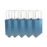 Load image into Gallery viewer, 5 Pack Blue With Silver Dots Paper Bag - 21.5cm x 13cm x 8cm
