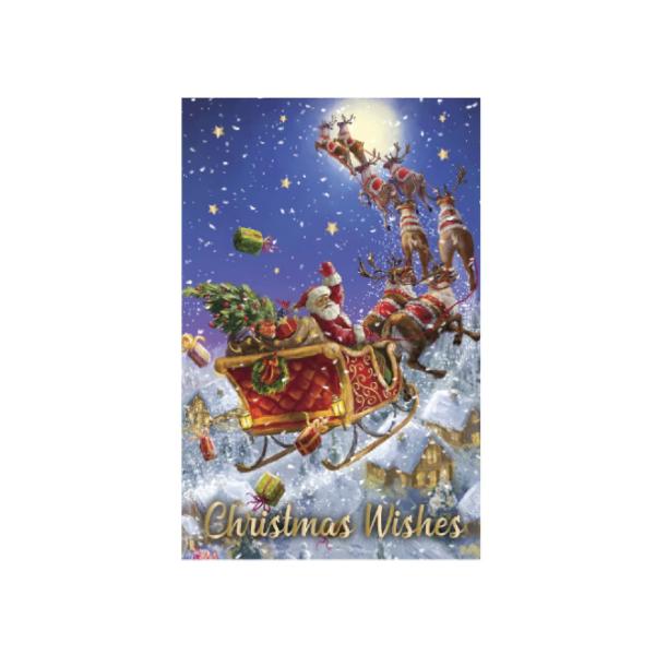 Christmas Santa Design With Metallic Highlights Greeting Cards - 1cm x 17.5cm