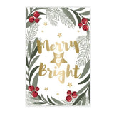 Load image into Gallery viewer, Christmas Botanical Design With Metallic Gold Text Greeting Cards - 1cm x 17.5cm
