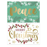 Load image into Gallery viewer, Christmas Botanical Design With Metallic Gold Text Greeting Cards - 1cm x 17.5cm

