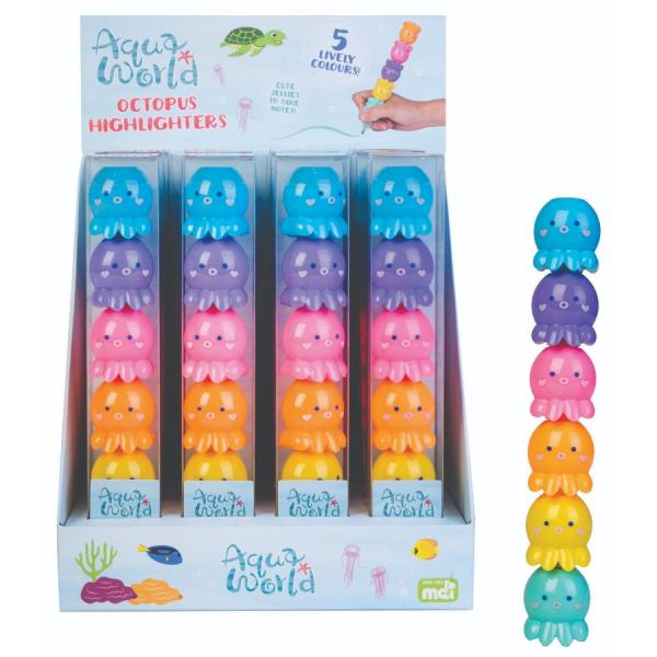 6 Pack Octopus Highlighters