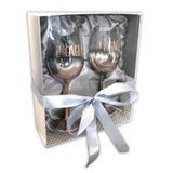 Load image into Gallery viewer, 2 Pack Rose Gold Engaged Ombre Wine Glasses - 430ml
