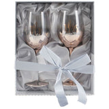 Load image into Gallery viewer, 2 Pack Rose Gold Mr Right &amp; Mrs Always Right Ombre Wine Glasses - 430ml
