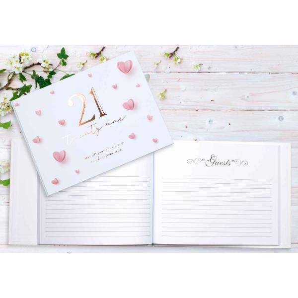 Love Heart 21st Guest Book