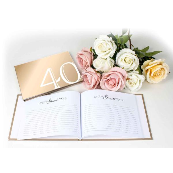 Rose Gold 40 Guest Book