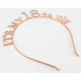 Load image into Gallery viewer, Rose Gold Its My 18th Headband
