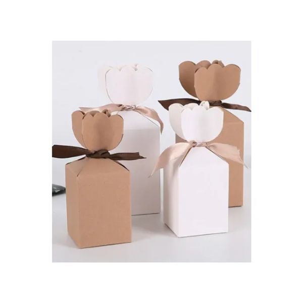 3 Pack Medium Rect Gift Box With Ribbon - 6cm x 6cm x 9cm