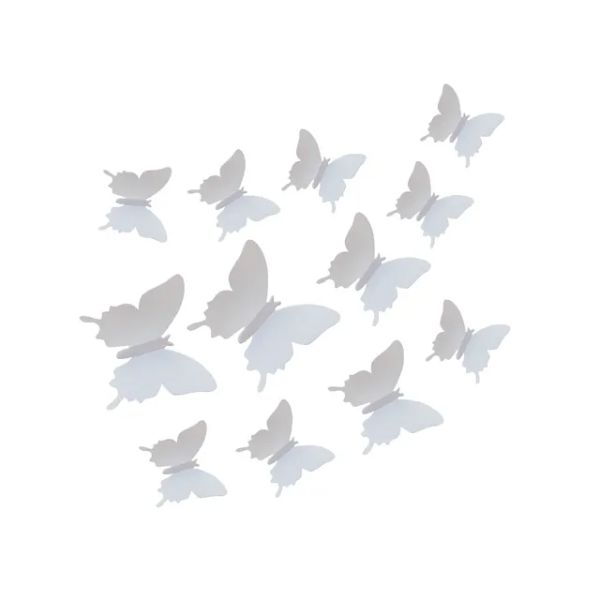 3D White Butterflies - 20cm x 32cm