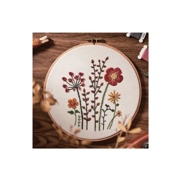 DIY Floral Embroidery Kit - 20cm