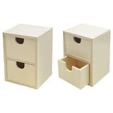 Load image into Gallery viewer, Natural Wooden 2 Tier Drawer - 8cm x 7.4cm x 11cm
