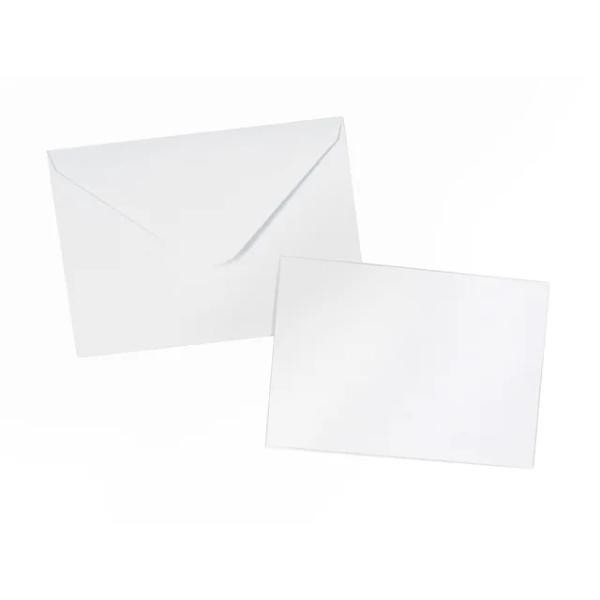 6 Pack White Kraft Cards & Envelopes - 11.2cm x 16.3cm