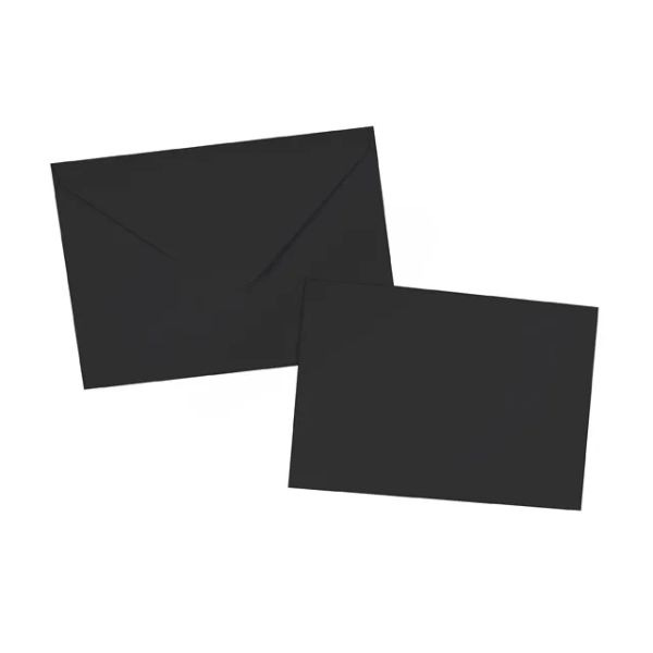 6 Pack Black Cards & Envelopes - 16.3cm