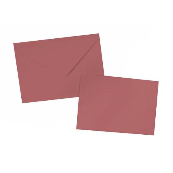 6 Pack Burgundy Cards & Envelopes - 16.3cm