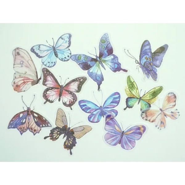 60 Pack Vellum Butterfly Stickers