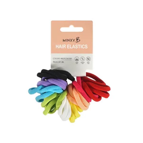36 Piece Multicoloured Hair Elastics